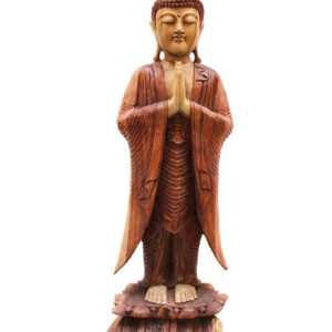 Ręcznie rzeźbiona figura Buddy – 100 cm Powitanie