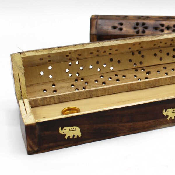 Pudełko dymne z naturalnego drewna mango