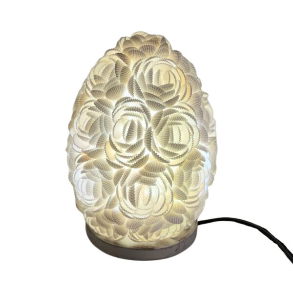 Boho Lampa z Muszelek Morskich – Różowy Owal – 15 cm