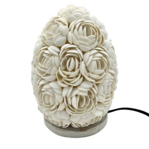 Boho Lampa z Muszelek Morskich – Różowy Owal – 15 cm