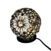 Boho Lampa z Muszelek Morskich – Czekoladowa Skręcona Kula – 15 cm - obrazek 3