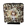 Boho Lampa z Muszelek Morskich – Czekoladowy Skręcony Kwadrat – 15 cm - obrazek 3