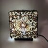 Boho Lampa z Muszelek Morskich – Czekoladowy Skręcony Kwadrat – 15 cm - obrazek 4