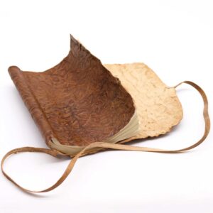 Skórzany Zwinięty Notes Podróżny – 96 stron – Naturalny 21×15 cm