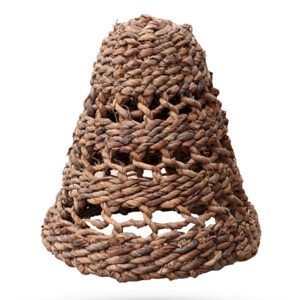 Duży Naturalny Abażur z Liścia Bananowca i Hitam Raffii – Wys.: 36 cm, Śr.: 34 cm