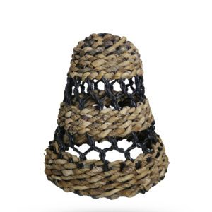 Mały Naturalny Abażur z Liścia Bananowca – Wys.: 25 cm, Śr.: 20 cm