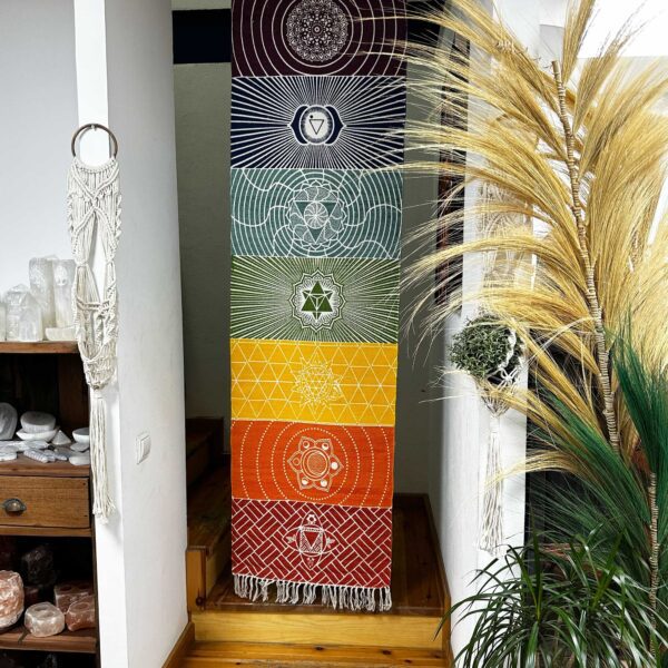 Dywanik do jogi 100% bawełna – 60x200 cm – 7 Czakr - obrazek 7