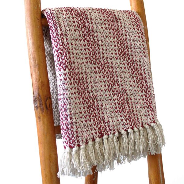 Koc Boho Comfort – 125x150 cm – Rubinowy dwukolorowy