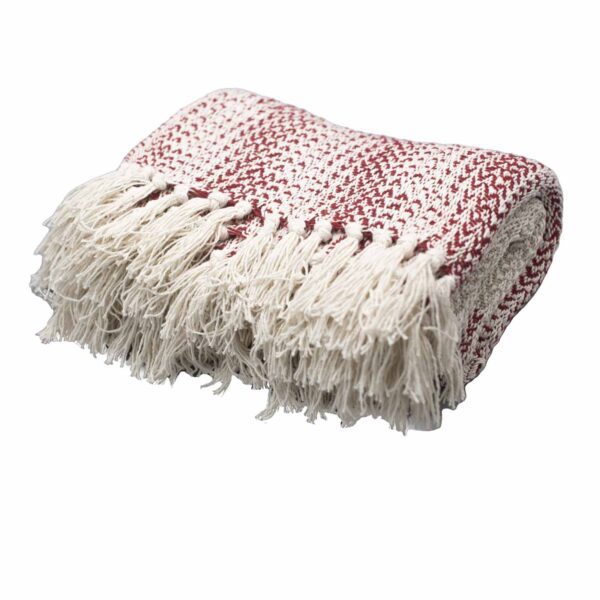 Koc Boho Comfort – 125x150 cm – Rubinowy dwukolorowy - obrazek 2