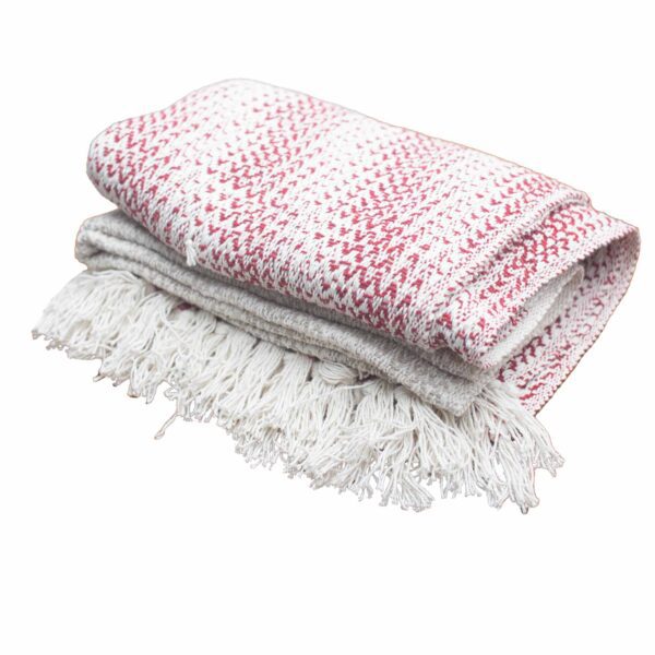 Koc Boho Comfort – 125x150 cm – Rubinowy dwukolorowy - obrazek 3