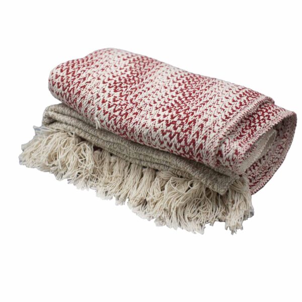 Koc Boho Comfort – 125x150 cm – Rubinowy dwukolorowy - obrazek 4