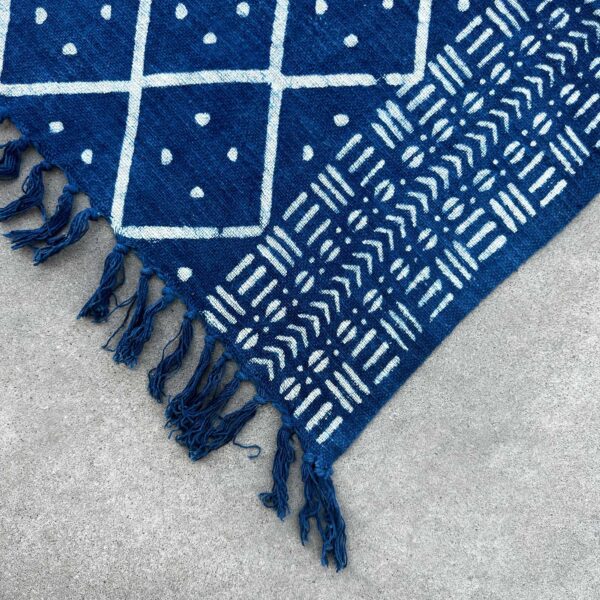 Ręcznie Wykonywany Indigo Pled – 170x120 cm – Północne Heerak - obrazek 3