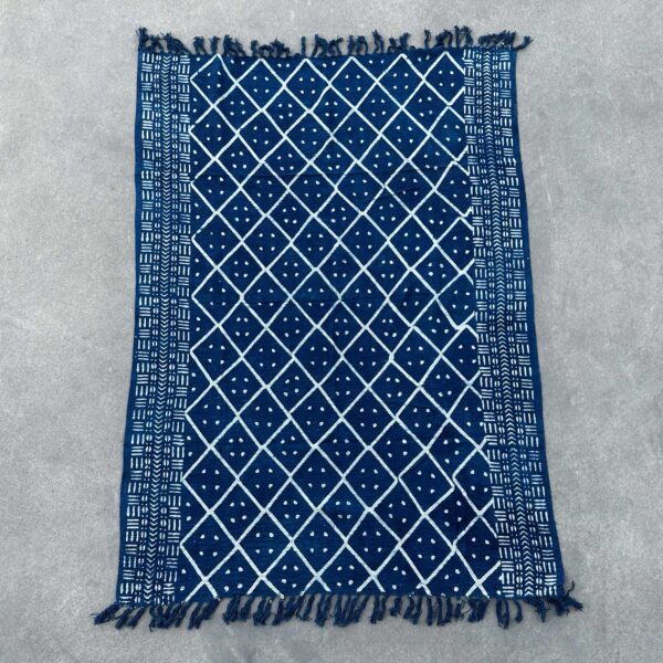 Ręcznie Wykonywany Indigo Pled – 170x120 cm – Północne Heerak - obrazek 4