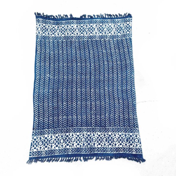 Ręcznie Wykonywany Indigo Pled – 170x120 cm – Proste Strzały - obrazek 2