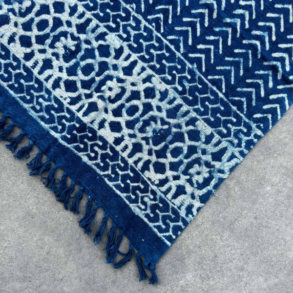 Ręcznie Wykonywany Indigo Pled – 170x120 cm – Proste Strzały - obrazek 3