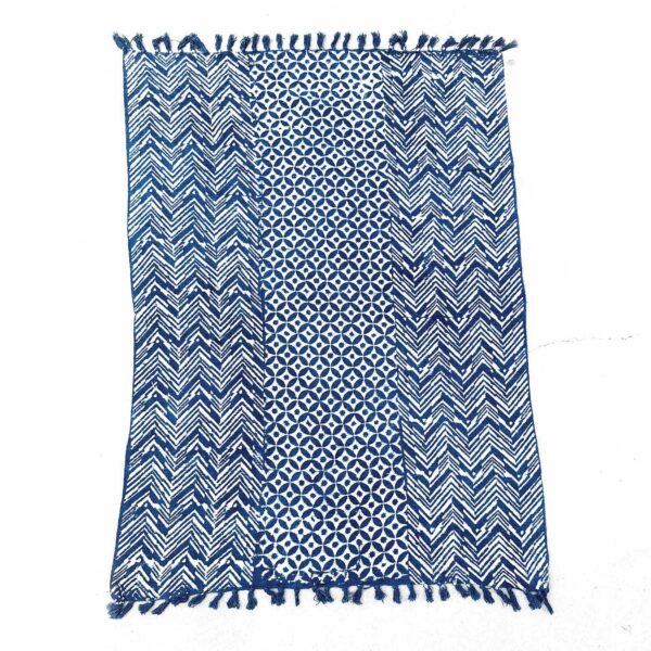 Ręcznie Wykonywany Indigo Pled – 170x120 cm – Fale Namoona - obrazek 2
