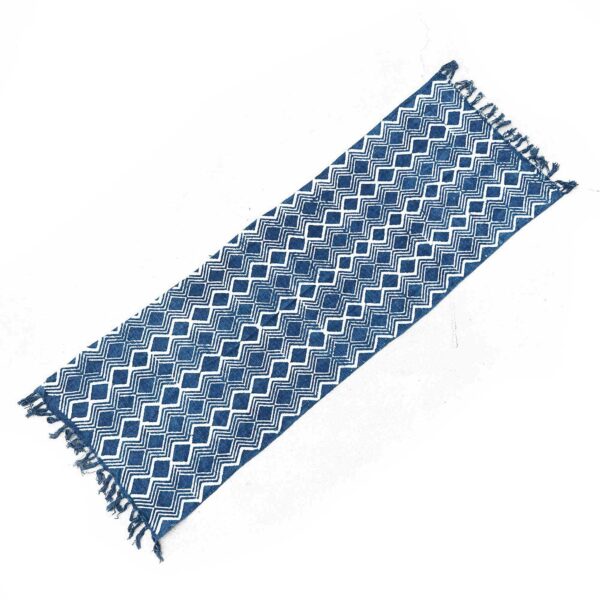 Ręcznie Wykonywany Indigo Bieżnik – 170x60 cm – Wzór Heerak - obrazek 2