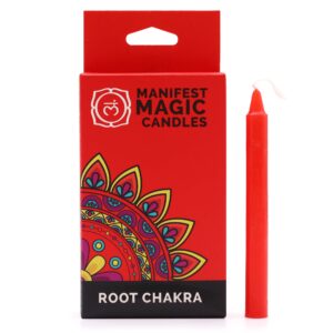 Świece Manifestacji Magii (zestaw 12) - Czerwone - Czakra Korzenia