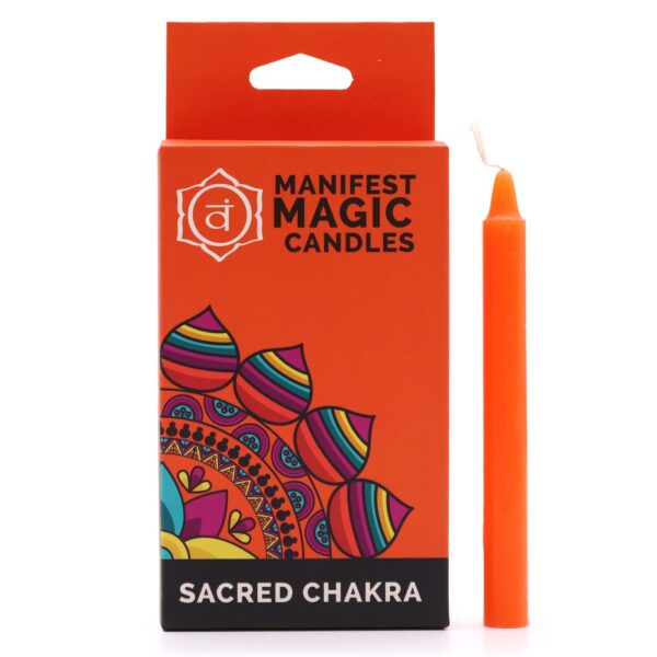Świece Manifestacji Magii (zestaw 12) - Pomarańczowe - Czakra Sakralna