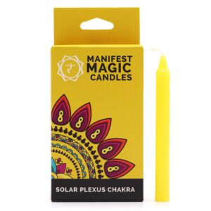 Świece Manifestacji Magii (zestaw 12) - Żółte - Czakra Splotu Słonecznego