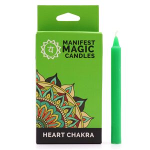 Świece Manifestacji Magii (zestaw 12) - Zielone - Czakra Serca