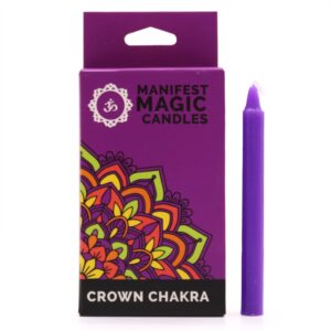Świece Manifestacji Magii (zestaw 12) - Fioletowe - Czakra Korony