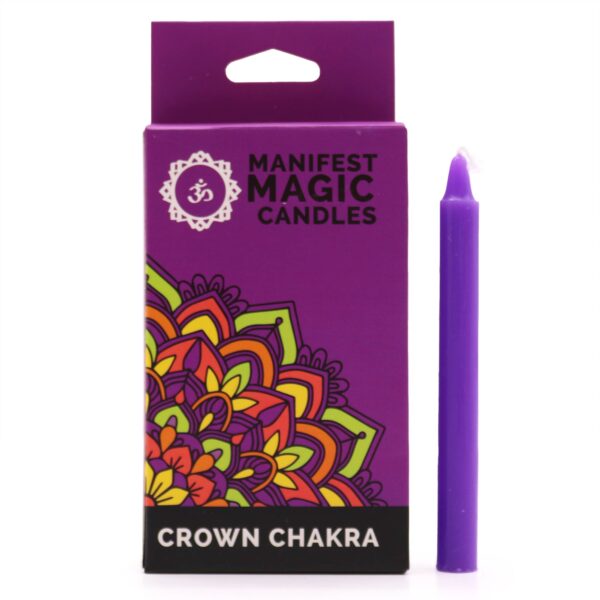 Świece Manifestacji Magii (zestaw 12) - Fioletowe - Czakra Korony