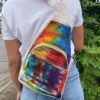 Torba na Ramię typu Sling z Konopi - Tiedye - obrazek 5