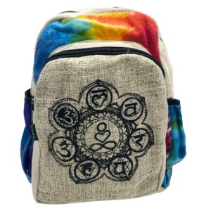 Średni Plecak z Konopi - 7 Czakr - Tiedye