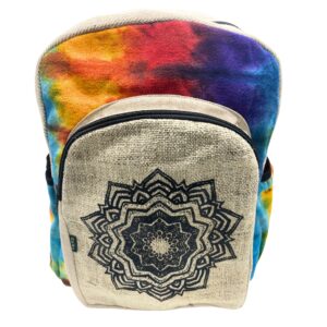 Duży Plecak z Konopi - Mandala - Tiedye