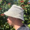 Łatany Kapelusz Festiwalowy z Konopi i Bawełny - Naturalny - obrazek 3