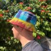 Łatany Kapelusz Festiwalowy z Konopi i Bawełny - Tiedye - obrazek 2