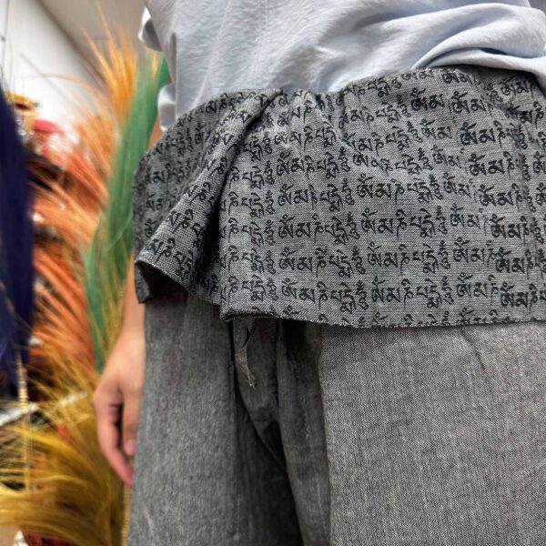 Spodnie do Jogi i na Festiwal - Tajski Rybak Mandala Mantra na Szarym - obrazek 3