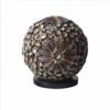 Boho Lampa z Muszelek Morskich – Czekoladowa Skręcona Kula – 15 cm