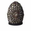 Boho Lampa z Muszelek Morskich – Czekoladowy Skręcony Owal – 15 cm