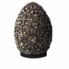 Boho Lampa z Muszelek Morskich – Czekoladowy Skręcony Owal – 20 cm