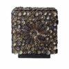 Boho Lampa z Muszelek Morskich – Czekoladowy Skręcony Kwadrat – 15 cm