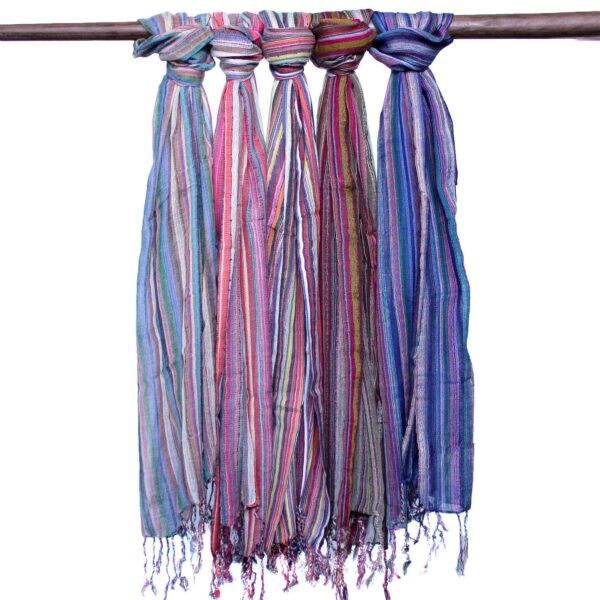 Indyjskie Szale Boho - 50x180cm - Losowe Odcienie Purpury