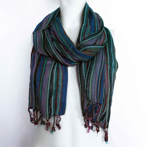 Indyjskie Szale Boho - 50x180cm - Losowe Odcienie Purpury - obrazek 2