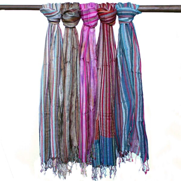 Indyjskie Szale Boho - 50x180cm - Losowe Odcienie Błękitu