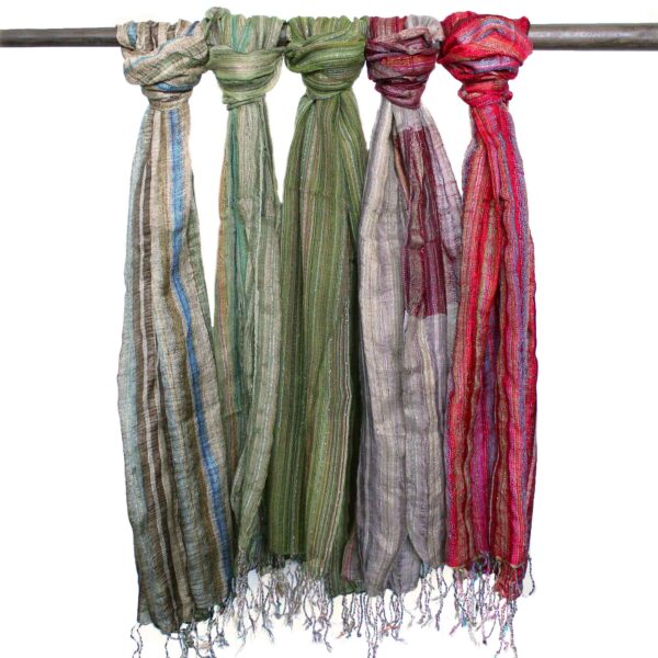 Indyjskie Szale Boho - 50x180cm - Losowe Odcienie Zieleni