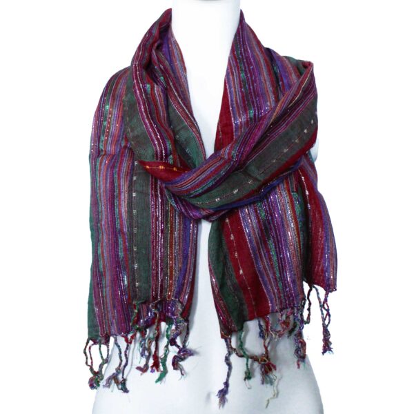 Indyjskie Szale Boho - 50x180cm - Losowe Odcienie Zieleni - obrazek 2