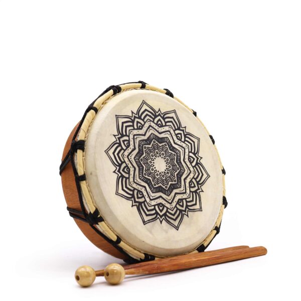 Szamański Bęben Mandala z Pałeczkami - 20 cm