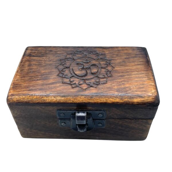 Drewniane Pudełko na Tabletki 9x5x4 cm - Rzeźbione Wzory - obrazek 4