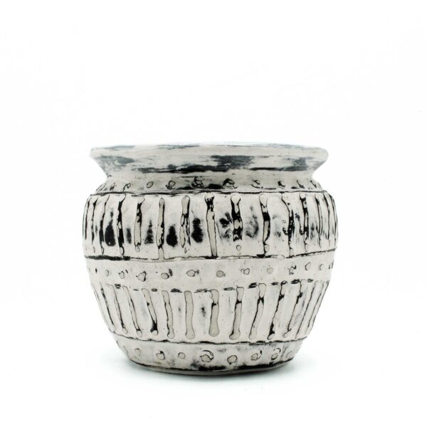 Grecka Doniczka Glazurowana – Kremowa 12 cm