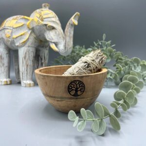 Drewniana Misa do Okadzania i Ofiar – Drzewo Życia – 12x7 cm