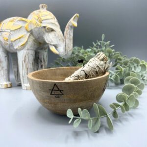 Drewniana Misa do Okadzania i Ofiar – Cztery Żywioły – 14x7 cm