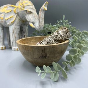 Drewniana Misa do Okadzania i Ofiar – Budda – 14x7 cm