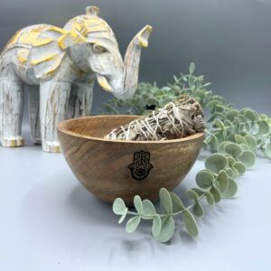Drewniana Misa do Okadzania i Ofiar – Hamsa – 14x7 cm