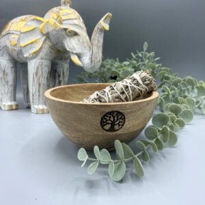 Drewniana Misa do Okadzania i Ofiar – Drzewo Życia – 14x7 cm